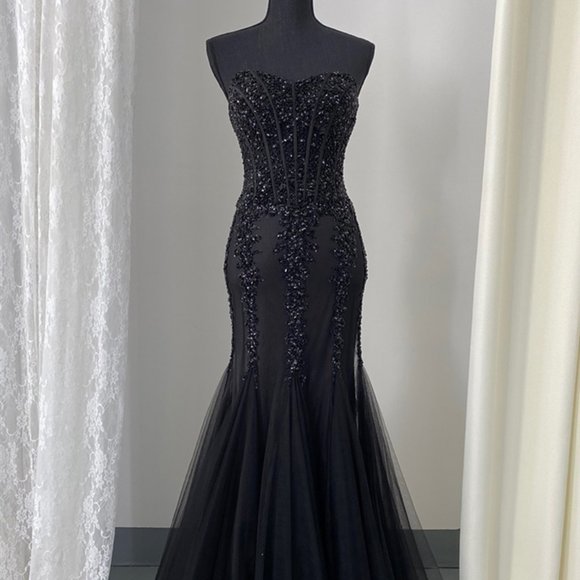 Amelia Couture Dresses & Skirts - NEW Black Evening Long Sweetheart Strapless Mermaid Prom Dress GOWN AC774
